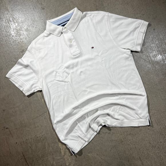 Tommy Hilfiger Polo Shirt White Medium - Picture 1 of 6